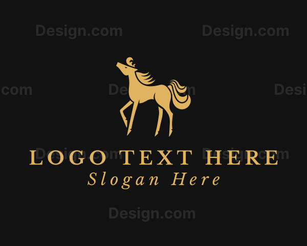 Golden Equine Horse Logo