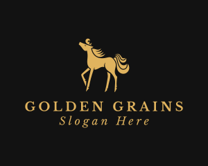 Golden Equine Horse logo design