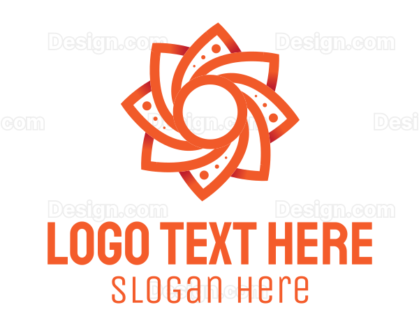 Orange Flower Blossom Logo