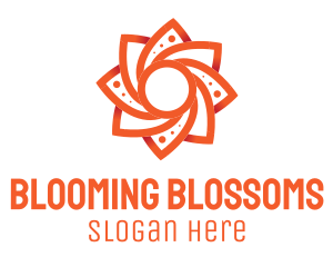 Orange Flower Blossom logo design