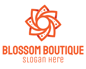 Orange Flower Blossom logo design