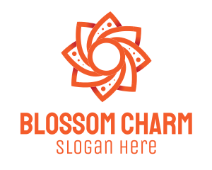 Orange Flower Blossom logo design