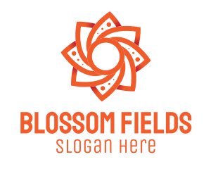 Orange Flower Blossom logo design