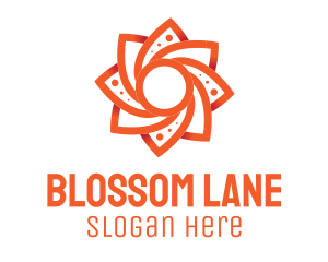 Orange Flower Blossom logo design