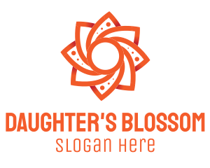 Orange Flower Blossom logo design