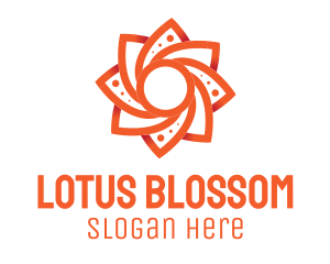 Orange Flower Blossom logo design