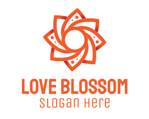 Orange Flower Blossom logo design