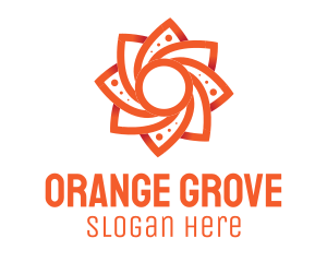 Orange Flower Blossom logo design