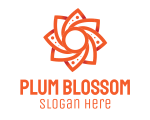 Orange Flower Blossom logo design