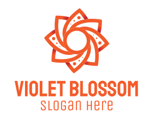 Orange Flower Blossom logo design