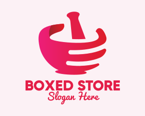 Mortar & Pestle Hand  logo design