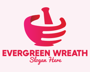 Mortar & Pestle Hand  logo design