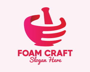 Mortar & Pestle Hand  logo design