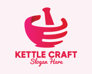 Mortar & Pestle Hand  logo design