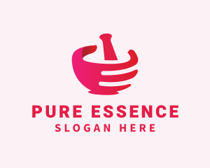 Mortar & Pestle Hand  logo design