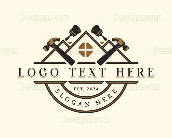 Paintbrush Hammer Repair Logo