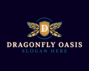 Dragonfly Wings Shield logo