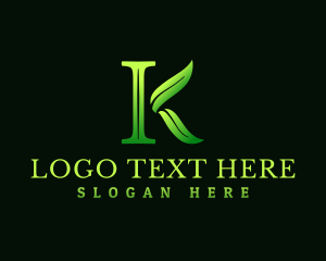 Leaf Agriculture Letter K logo