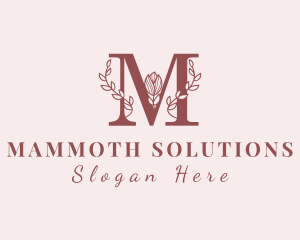 Red Flower Letter M logo design