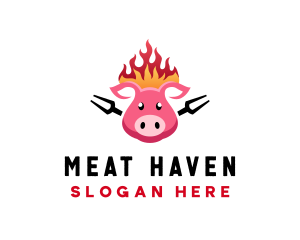 Bbq Pork Meat logo design