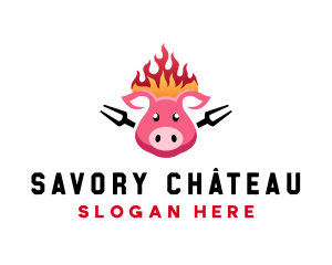 Bbq Pork Meat logo design