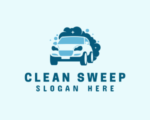 Car Wash Cleaning Bubbles logo design