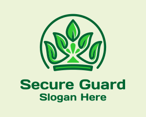 Green Leaf Crown  Logo