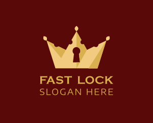 Gold Keyhole Crown logo design