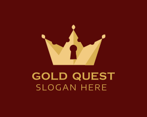 Gold Keyhole Crown logo design