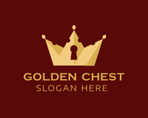 Gold Keyhole Crown logo design