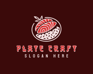 Salmon Sushi Rice  logo design