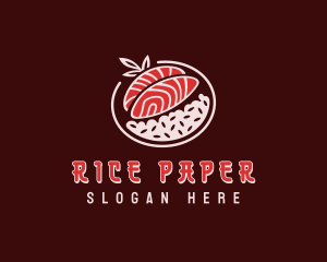 Salmon Sushi Rice  logo design