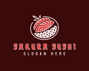 Salmon Sushi Rice  logo design