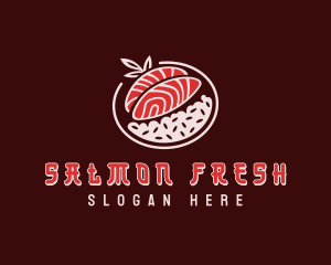 Salmon Sushi Rice  logo design