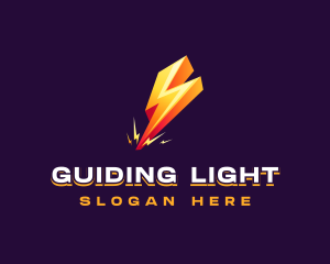 3D Lightning Strike logo design