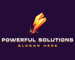 3D Lightning Strike logo design