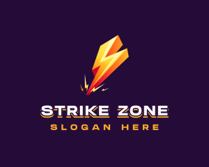 3D Lightning Strike logo design