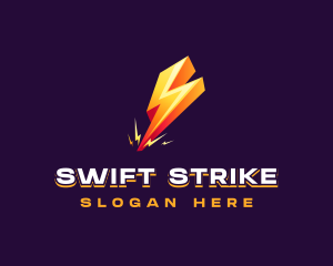 3D Lightning Strike logo design