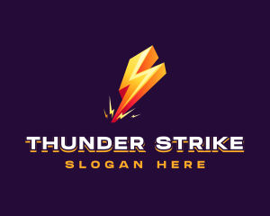 3D Lightning Strike logo design