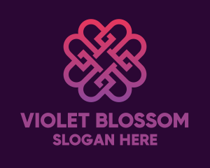 Beauty Violet Flower  logo design