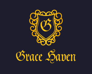 Golden Medieval Crest  logo