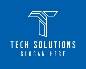 Web Tech Letter T logo design