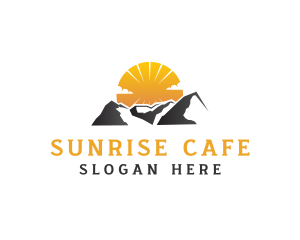 Mountain Sunrise Nature logo design