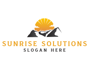 Mountain Sunrise Nature logo design