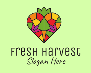 Heart Farm Stained Glass logo design