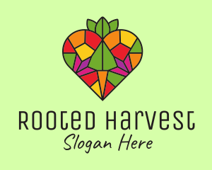 Heart Farm Stained Glass logo design