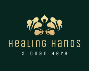 Yoga Mudra Hand Pose logo design