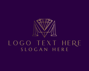 Luxury Diamond Letter M logo