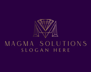 Luxury Diamond Letter M logo design