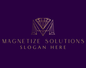 Luxury Diamond Letter M logo design